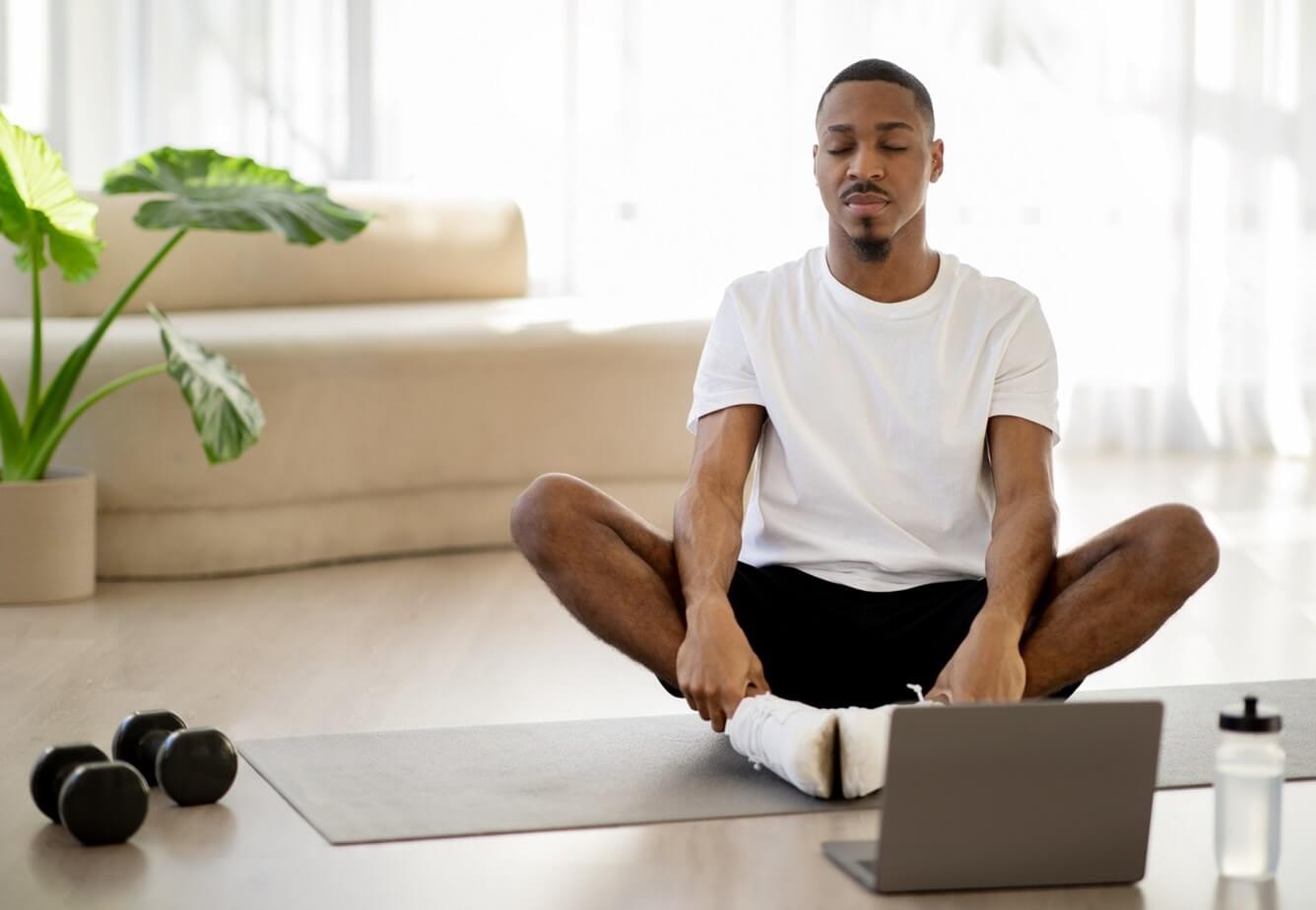 man doing yoga