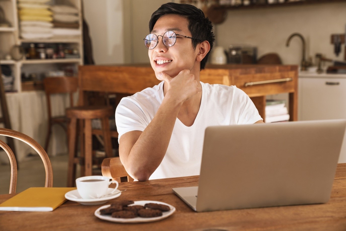 man at computer