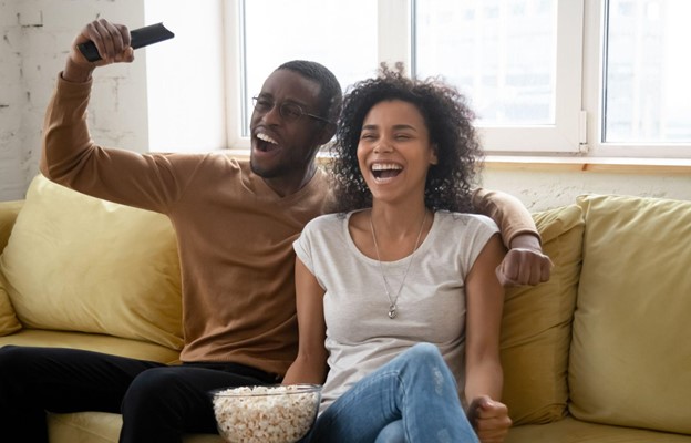 couple watching tv