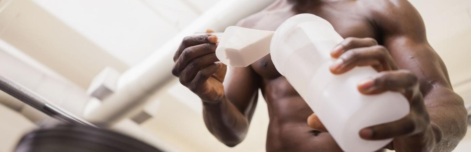 man with powder drink