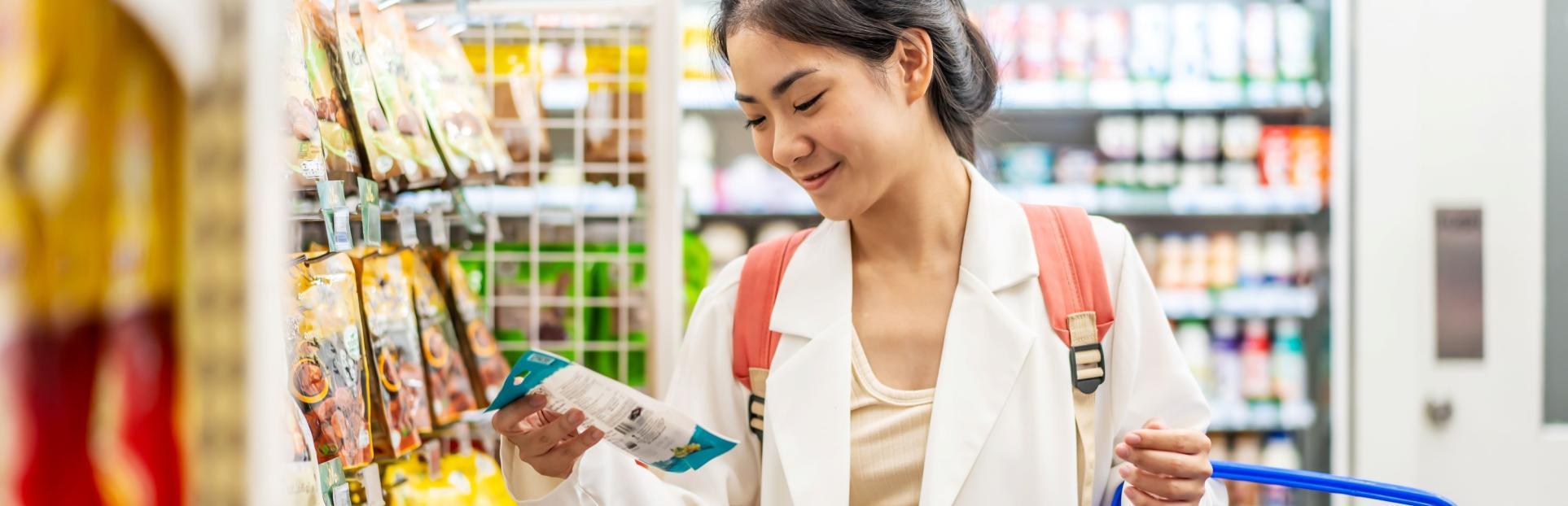 Asian woman shopping