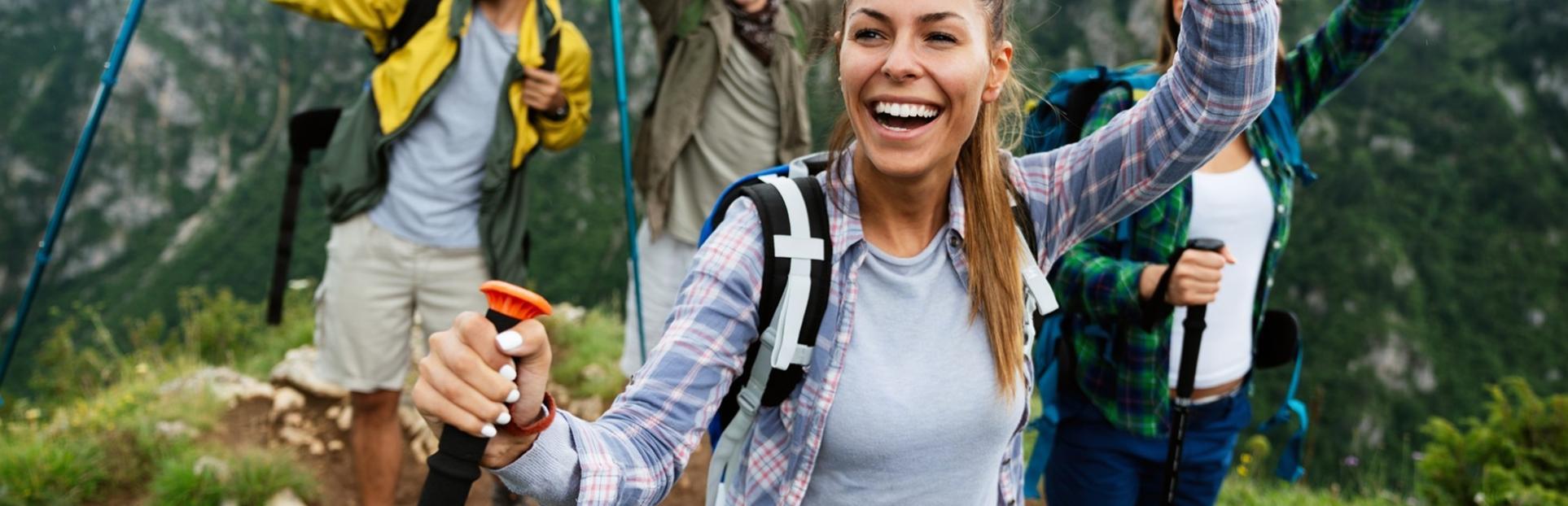 group hiking